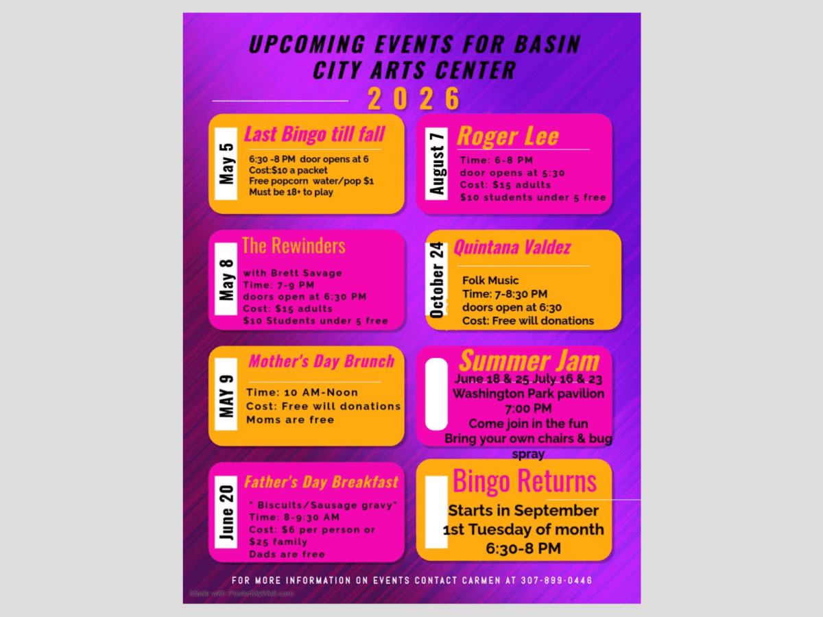 Basin City Arts Center’s 2026 Event Lineup Brings Music, Community, Bingo, and Family Fun to&nbsp;Greybull